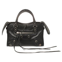 Balenciaga Black Leather Mini Classic City Bag