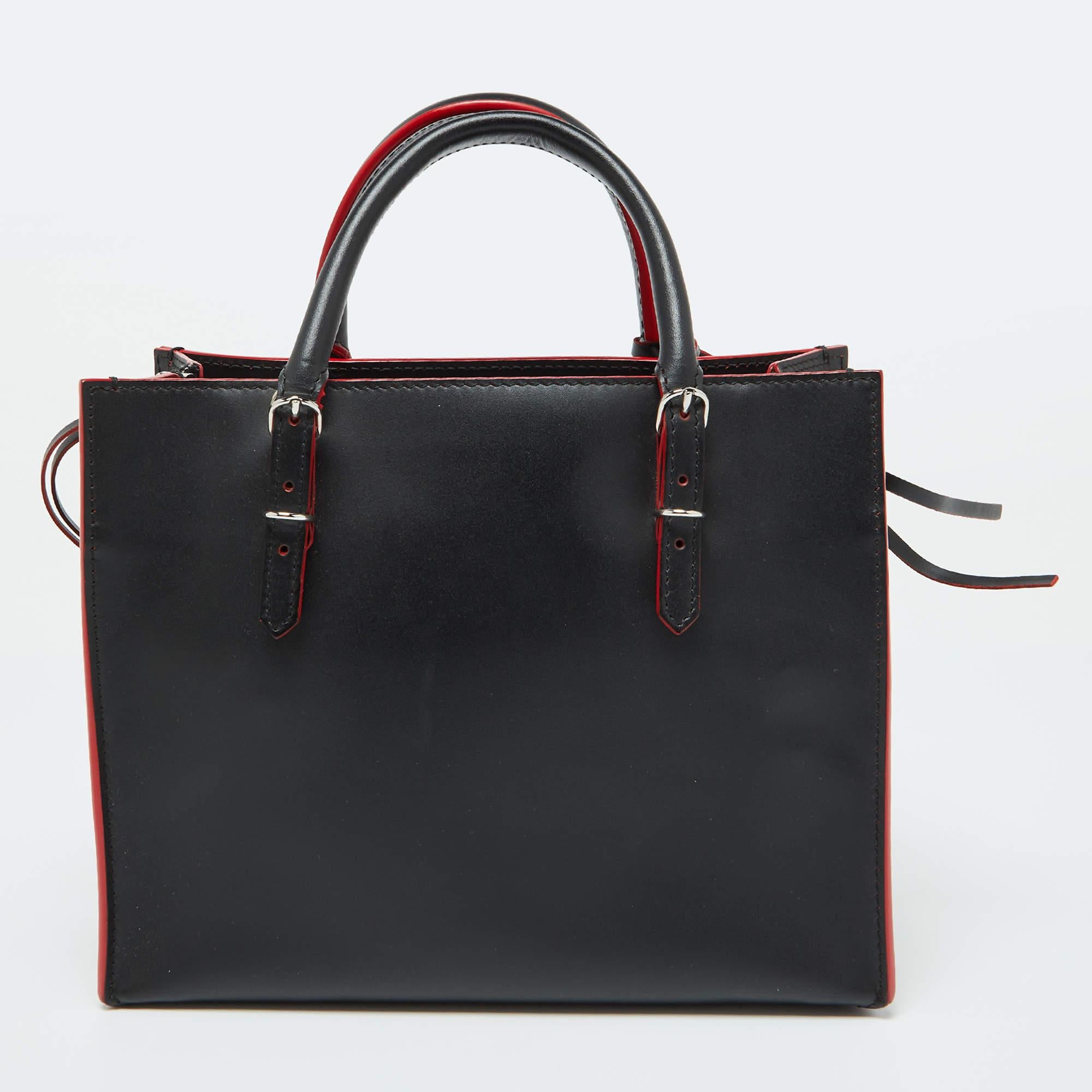Women's Balenciaga Black Leather Mini Papier A4 Tote