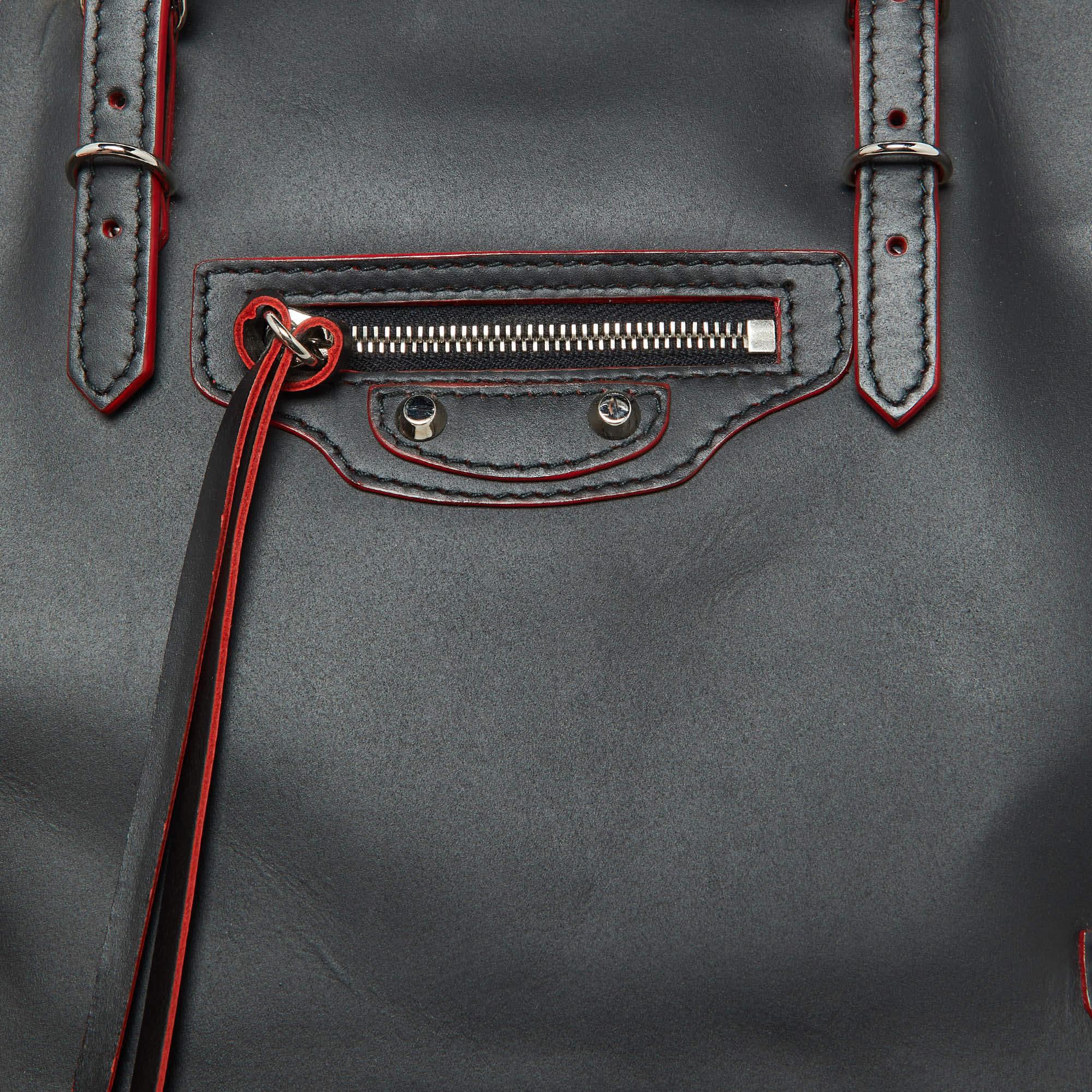 Balenciaga Black Leather Mini Papier A4 Tote 1
