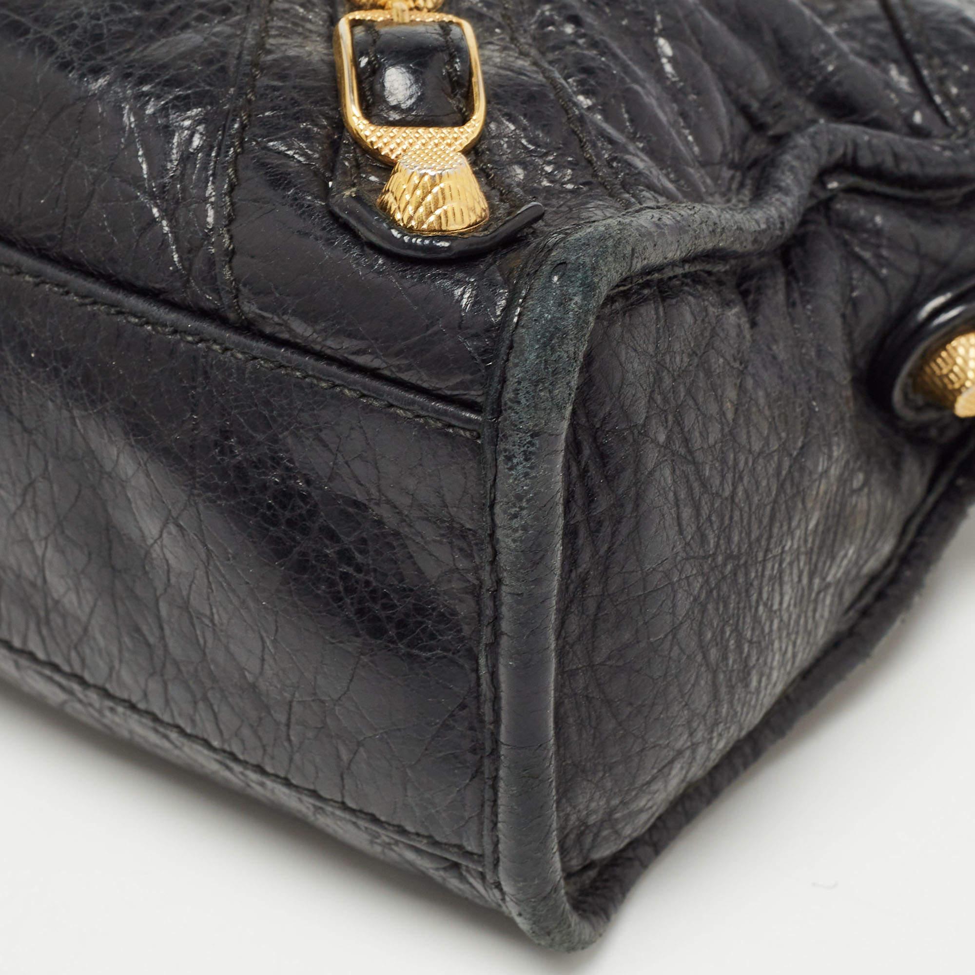 Balenciaga Black Leather Mini RH Classic City Bag 1