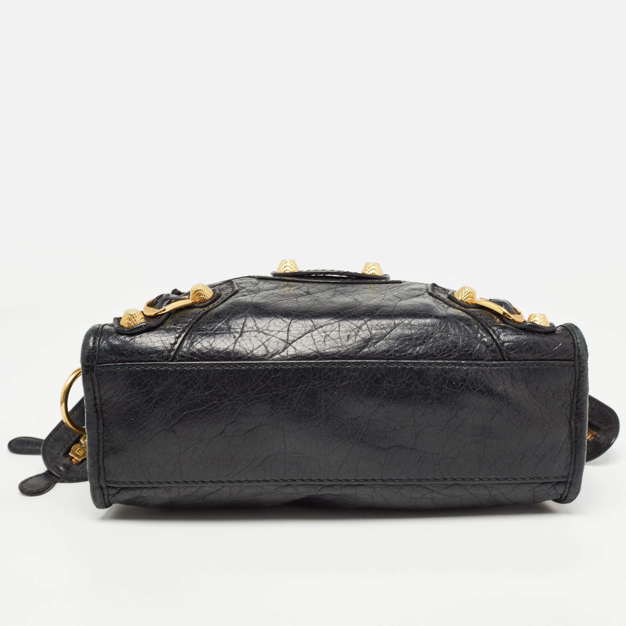 Balenciaga Black Leather Mini RH Classic City Bag 3