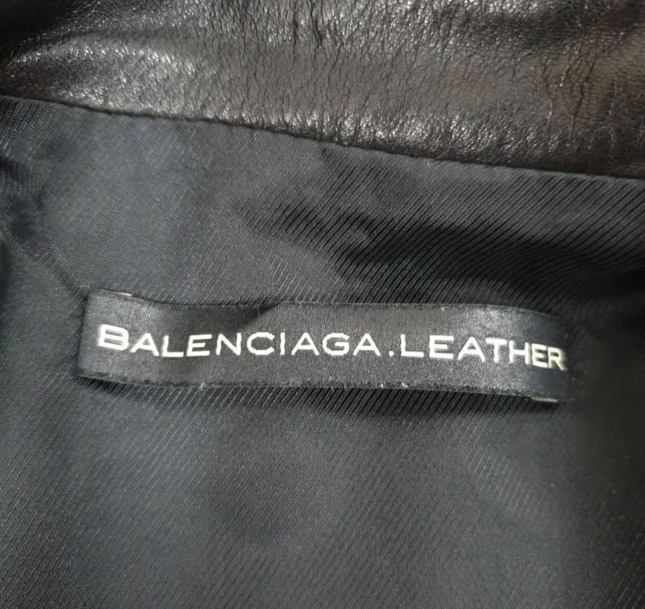 Balenciaga Black Leather Moto Jacket In Good Condition For Sale In Krakow, PL