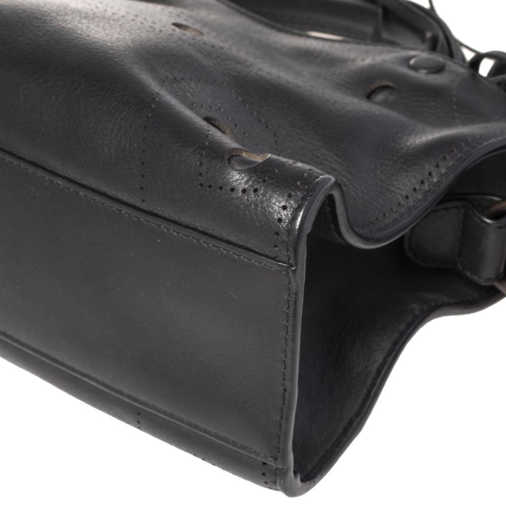 Balenciaga Black Leather Motocross Blackout City S Bag 6