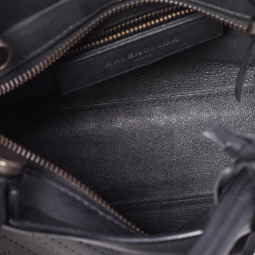 Balenciaga Black Leather Motocross Blackout City S Bag 7