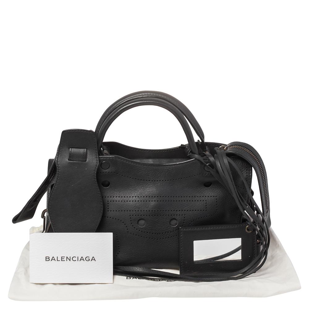 Balenciaga Black Leather Motocross Blackout City S Bag 9
