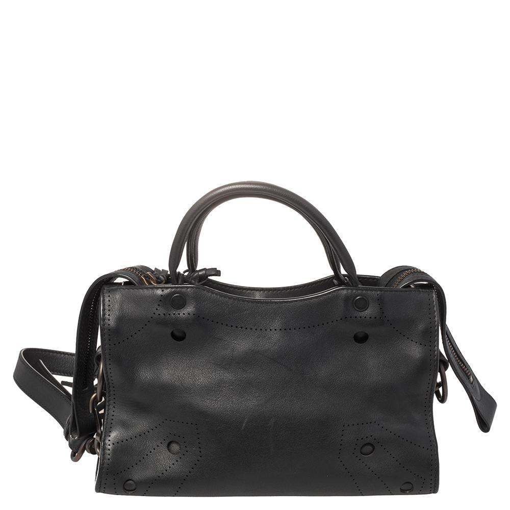 Balenciaga Black Leather Motocross Blackout City S Bag 3
