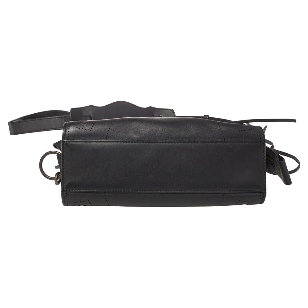 Balenciaga Black Leather Motocross Blackout City S Bag 4