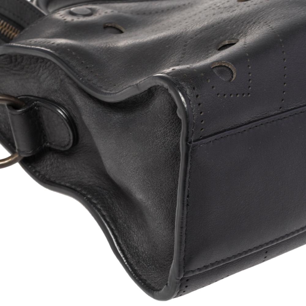Balenciaga Black Leather Motocross Blackout City S Bag 5