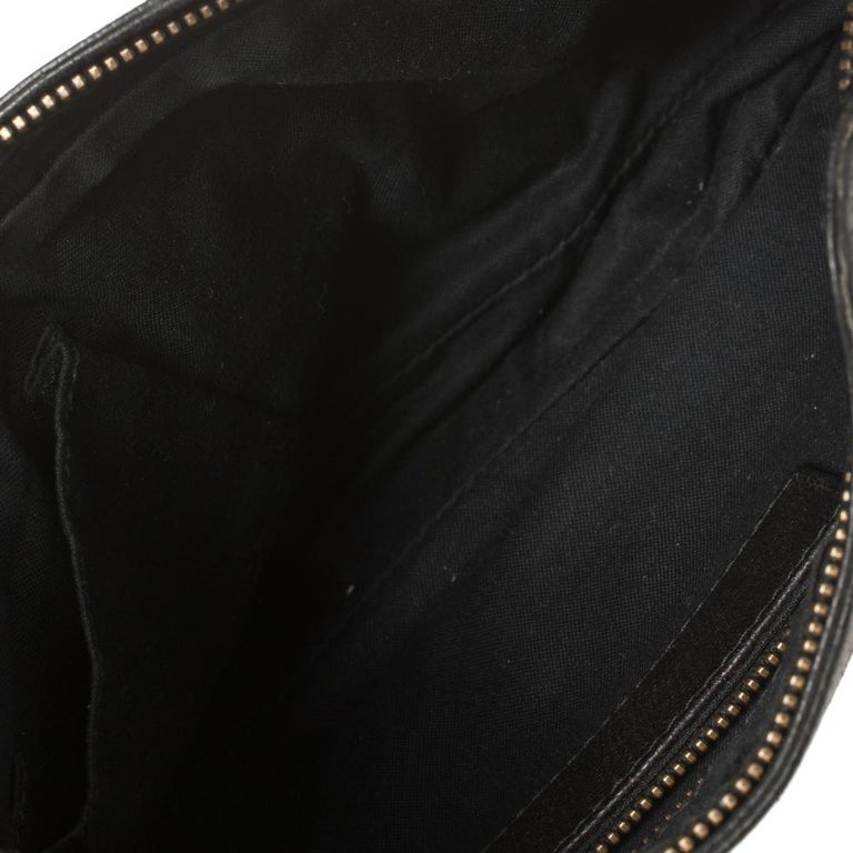 Balenciaga Classic Hip Lizard Embossed Crossbody Bag Purse Black