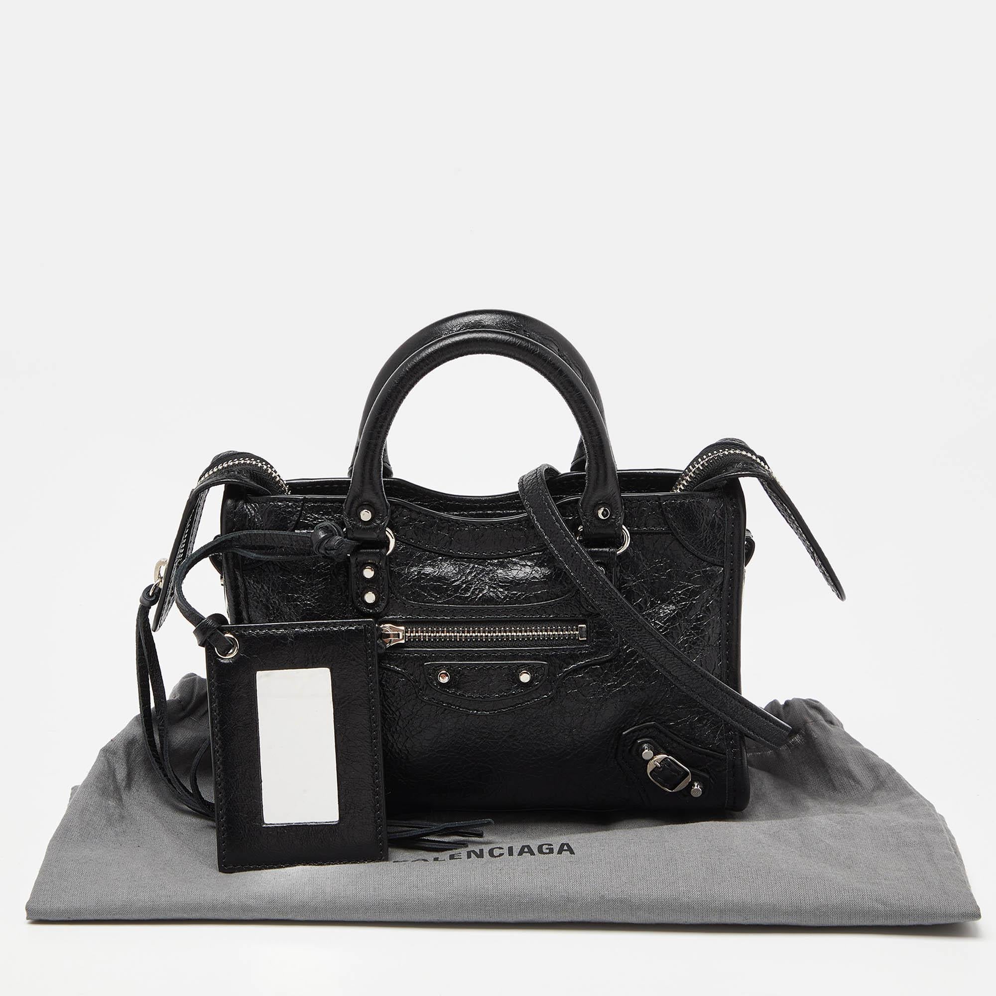 Balenciaga Black Leather Nano Classic City Bag 6
