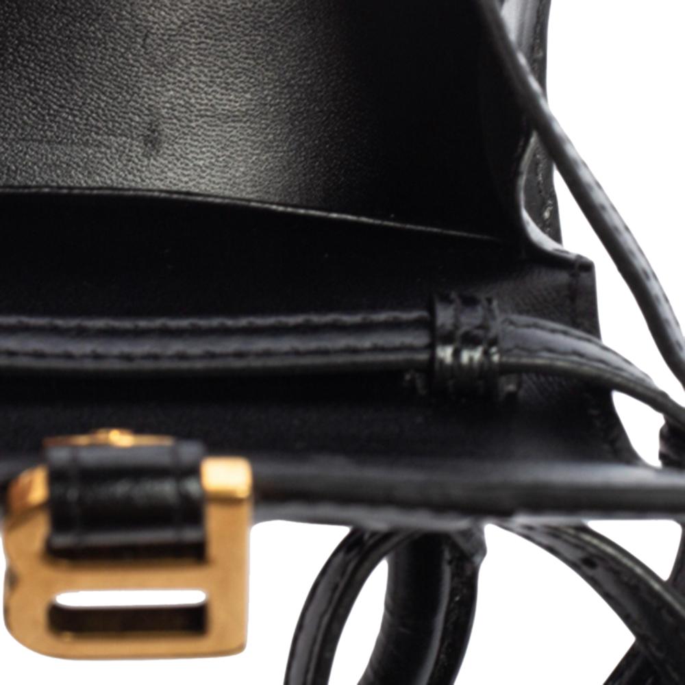 Balenciaga Black Leather Nano Hourglass Top Handle Bag 4
