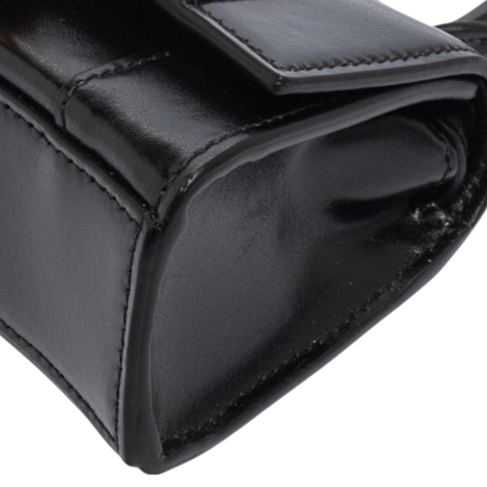 Balenciaga Black Leather Nano Hourglass Top Handle Bag 1