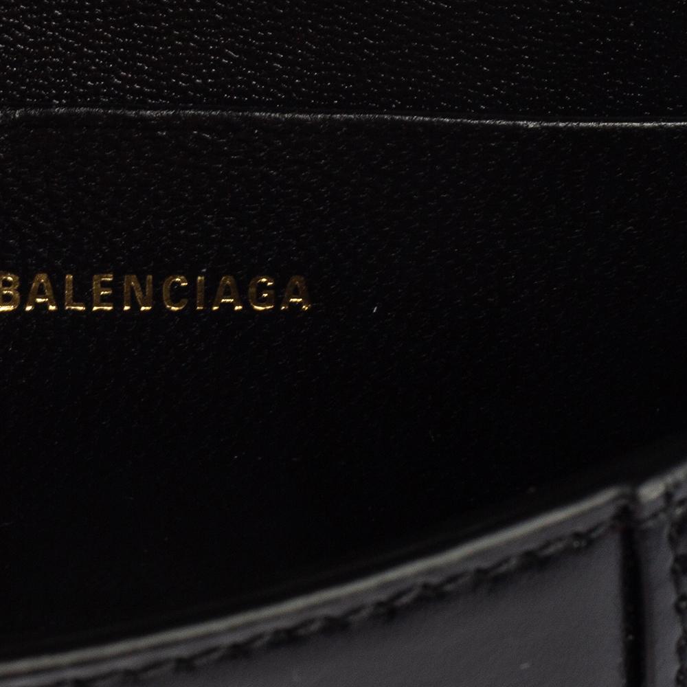 Balenciaga Black Leather Nano Hourglass Top Handle Bag 2
