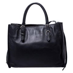 Balenciaga Black Leather GSH Work Tote For Sale at 1stdibs