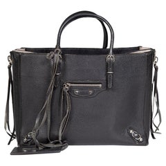 Balenciaga Black Leather Papier A6 Zip Around Bag