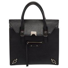 Balenciaga Black Leather Papier Flap Tote