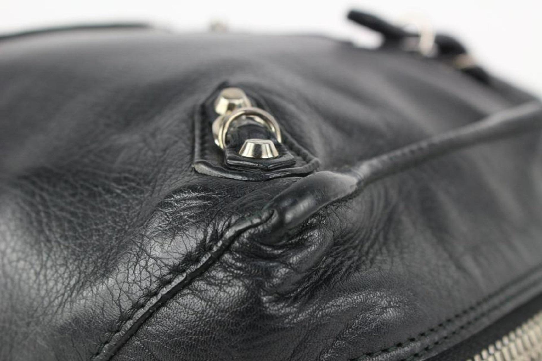 Balenciaga Black Leather Papier Mini A4 Zip Tote Crossbody Bag 818bal59  7