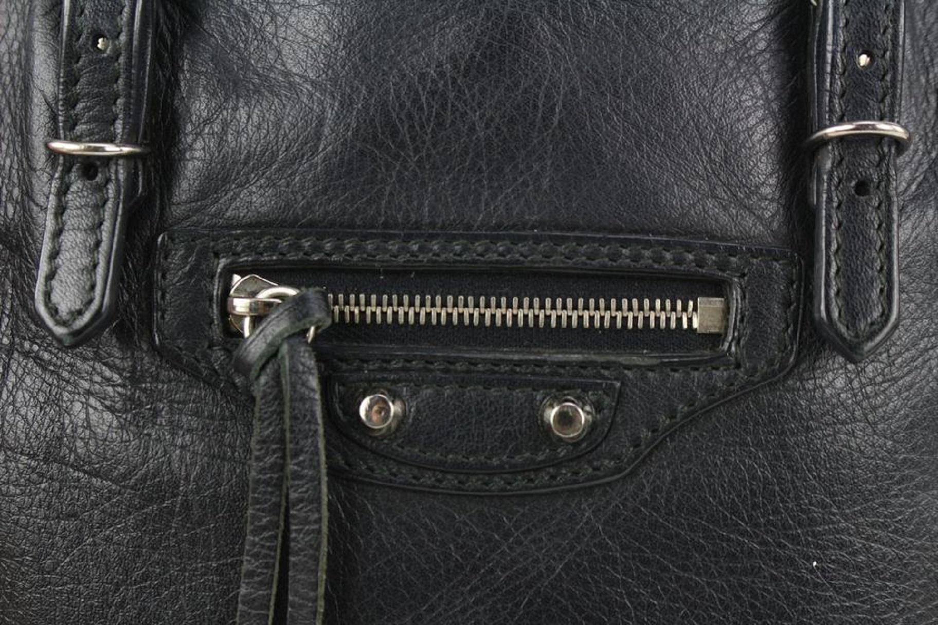 Balenciaga Black Leather Papier Mini A4 Zip Tote Crossbody Bag 818bal59  8