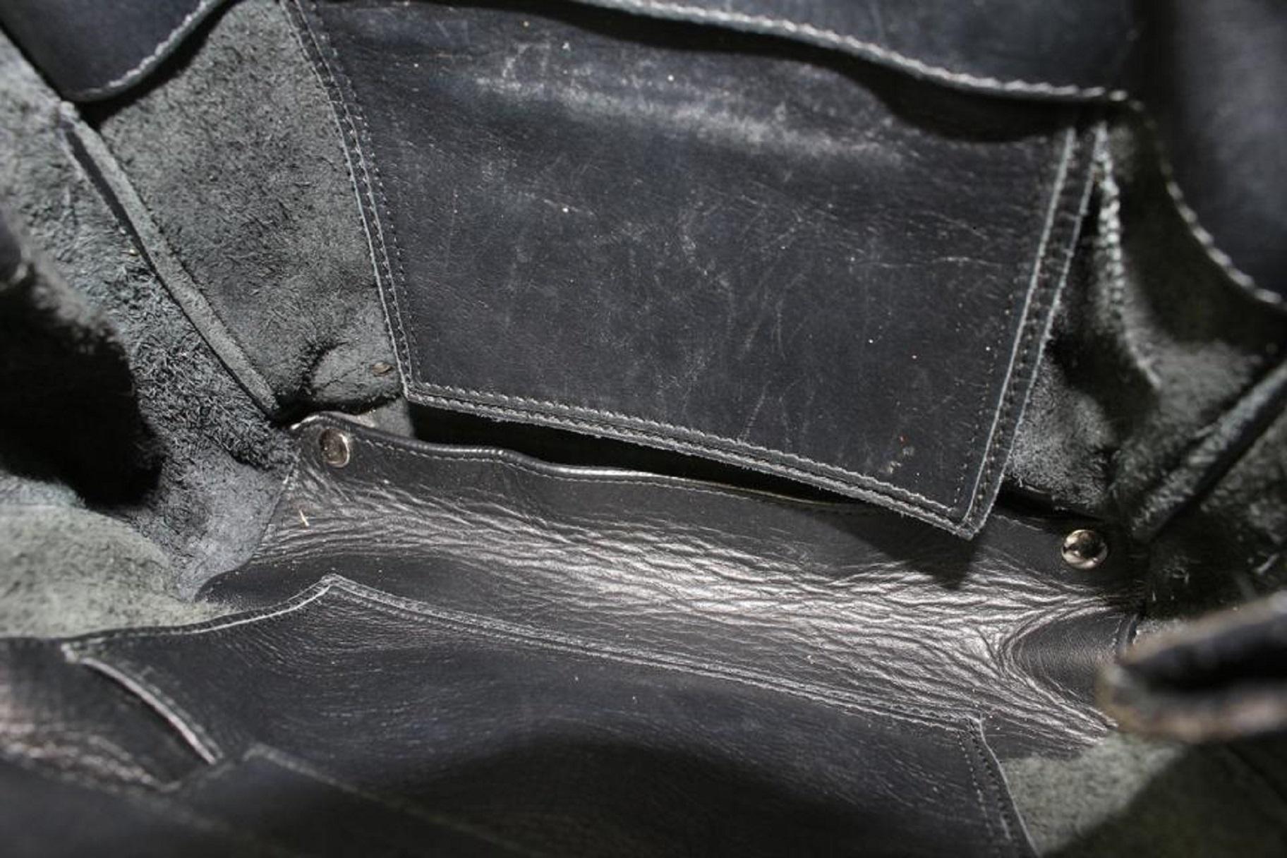 Balenciaga Black Leather Papier Mini A4 Zip Tote Crossbody Bag 818bal59  In Good Condition In Dix hills, NY