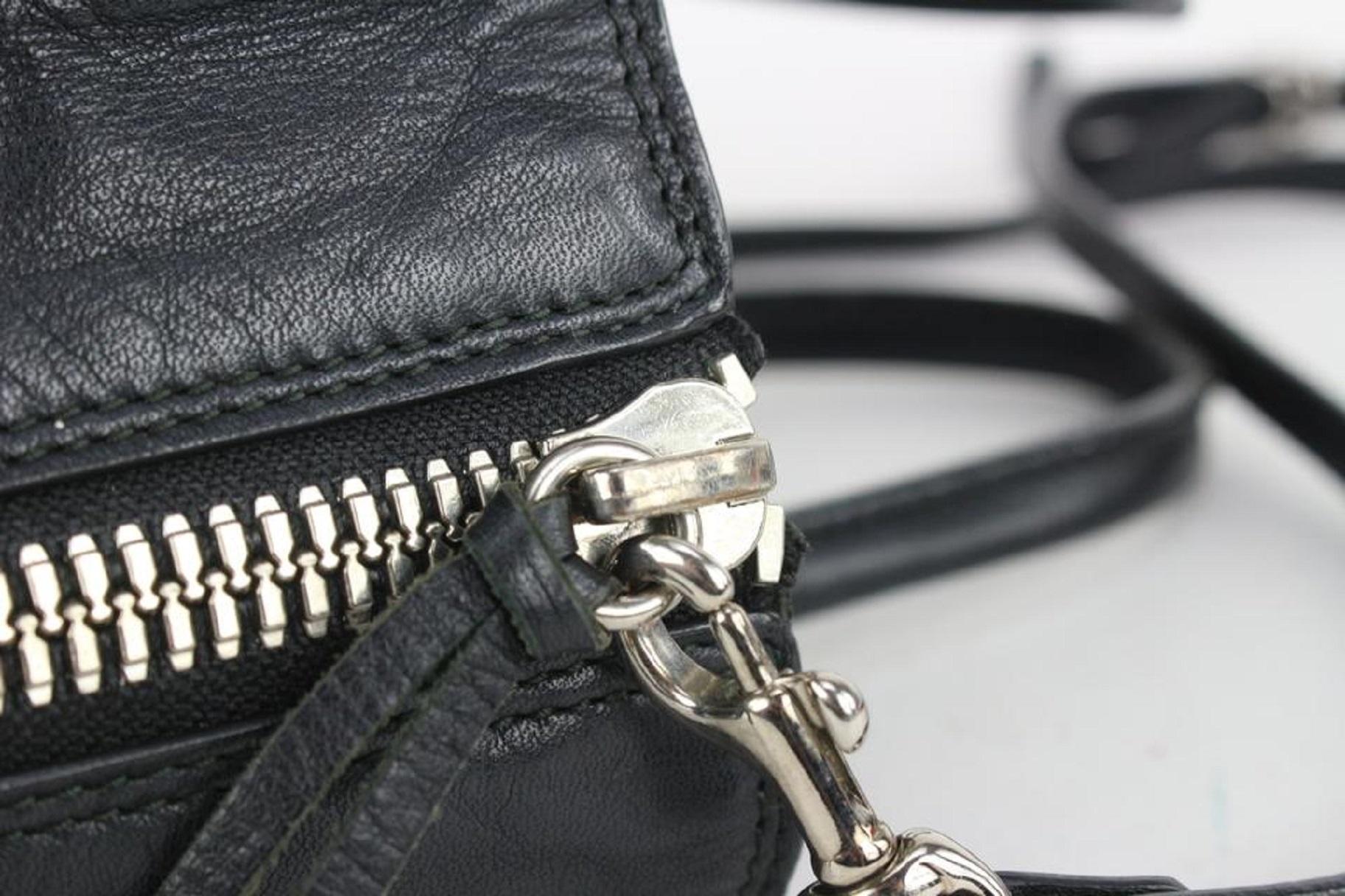 Balenciaga Black Leather Papier Mini A4 Zip Tote Crossbody Bag 818bal59  5
