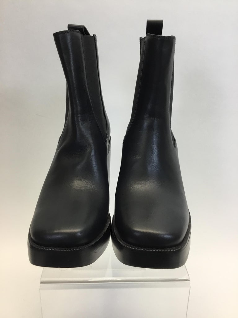 Balenciaga Black Leather Platform Ankle Boots NIB For Sale at 1stDibs