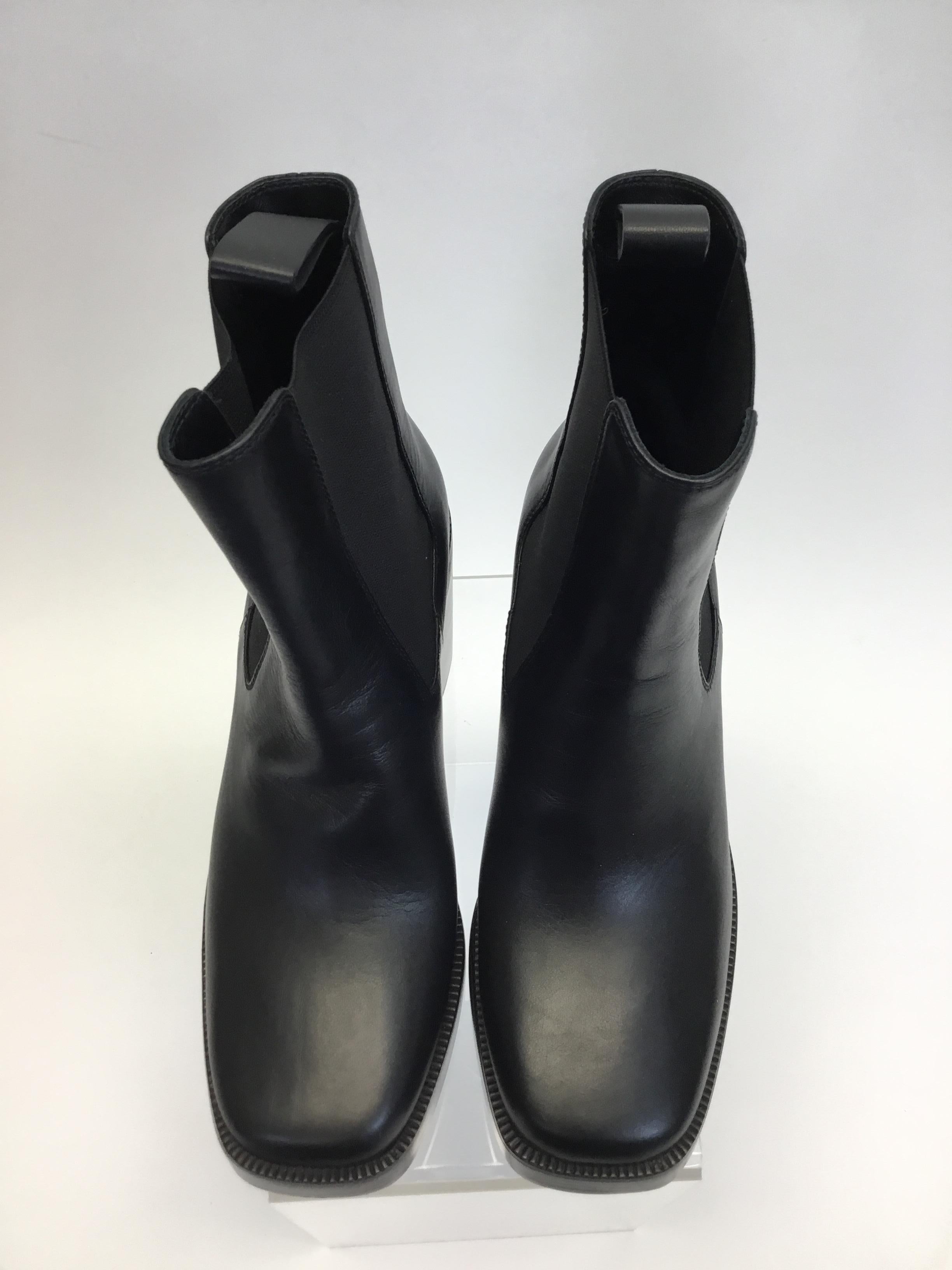 Balenciaga Black Leather Platform Ankle Boots NIB For Sale 1