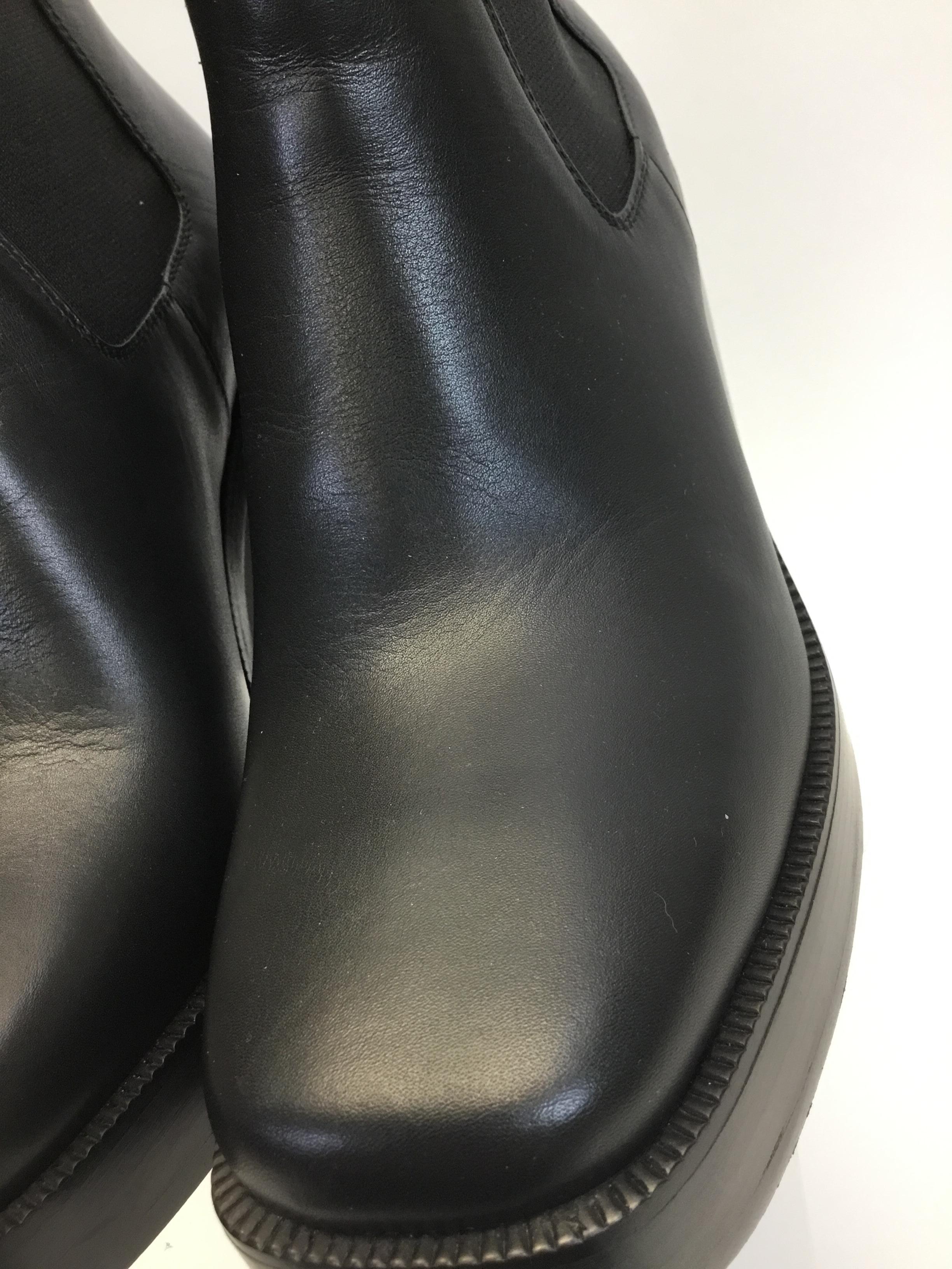 Balenciaga Black Leather Platform Ankle Boots NIB For Sale 2