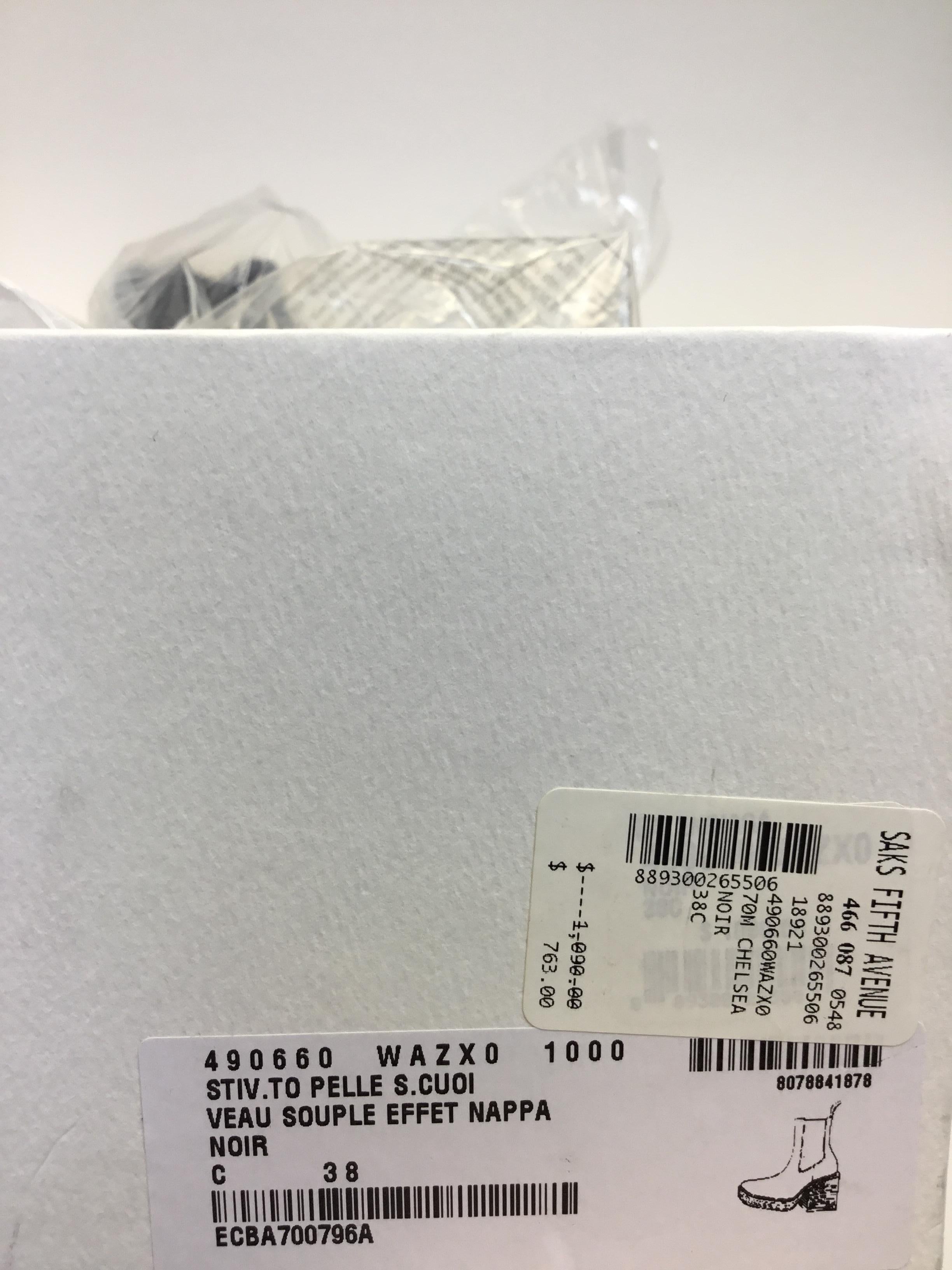 Balenciaga Black Leather Platform Ankle Boots NIB For Sale 4
