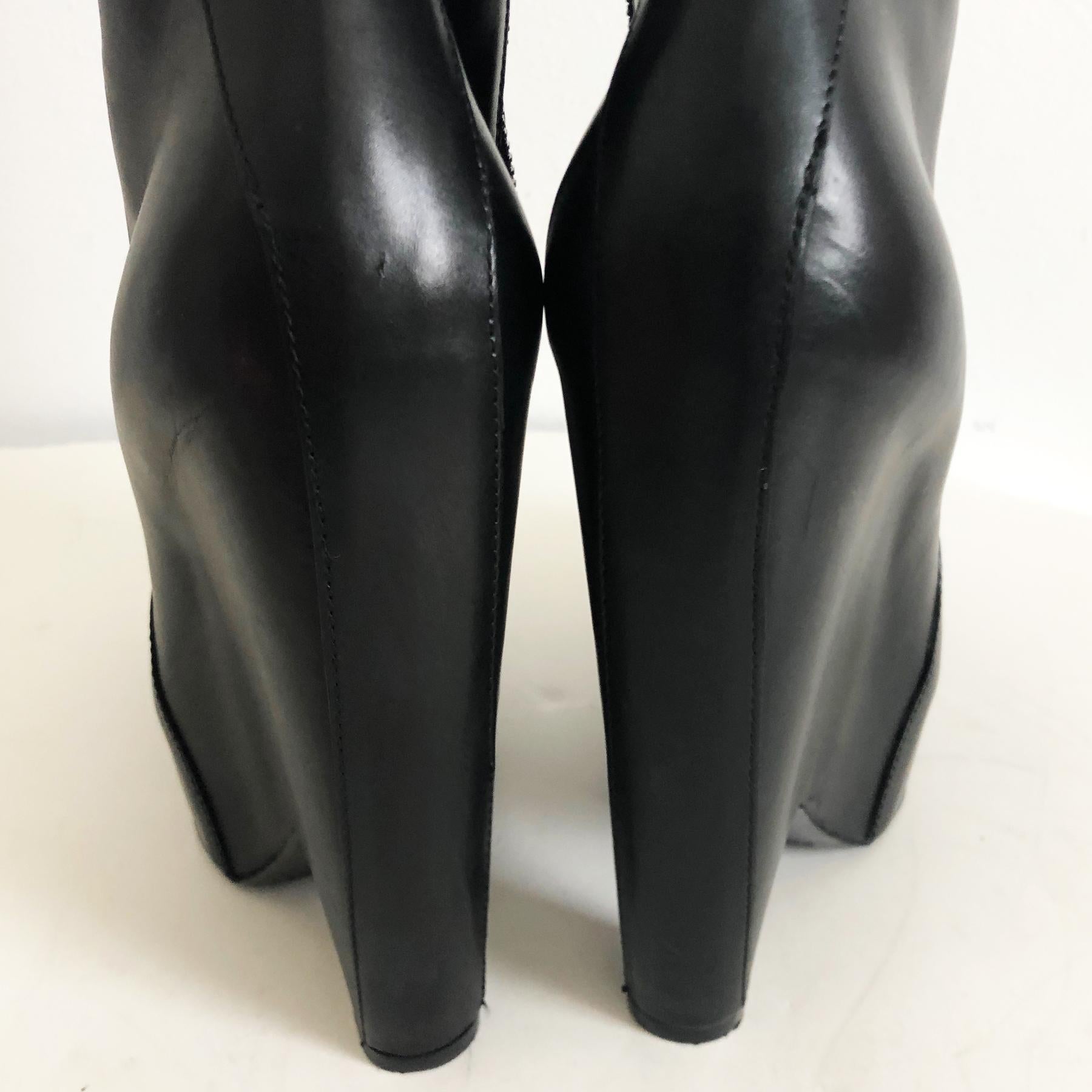 Balenciaga Black Leather Platform Boots Nicolas Ghesquière Sz 39 F/W 2006 3