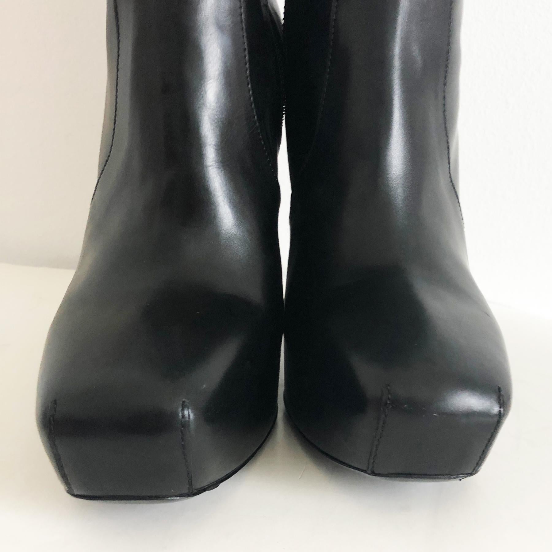 Balenciaga Black Leather Platform Boots Nicolas Ghesquière Sz 39 F/W 2006 2