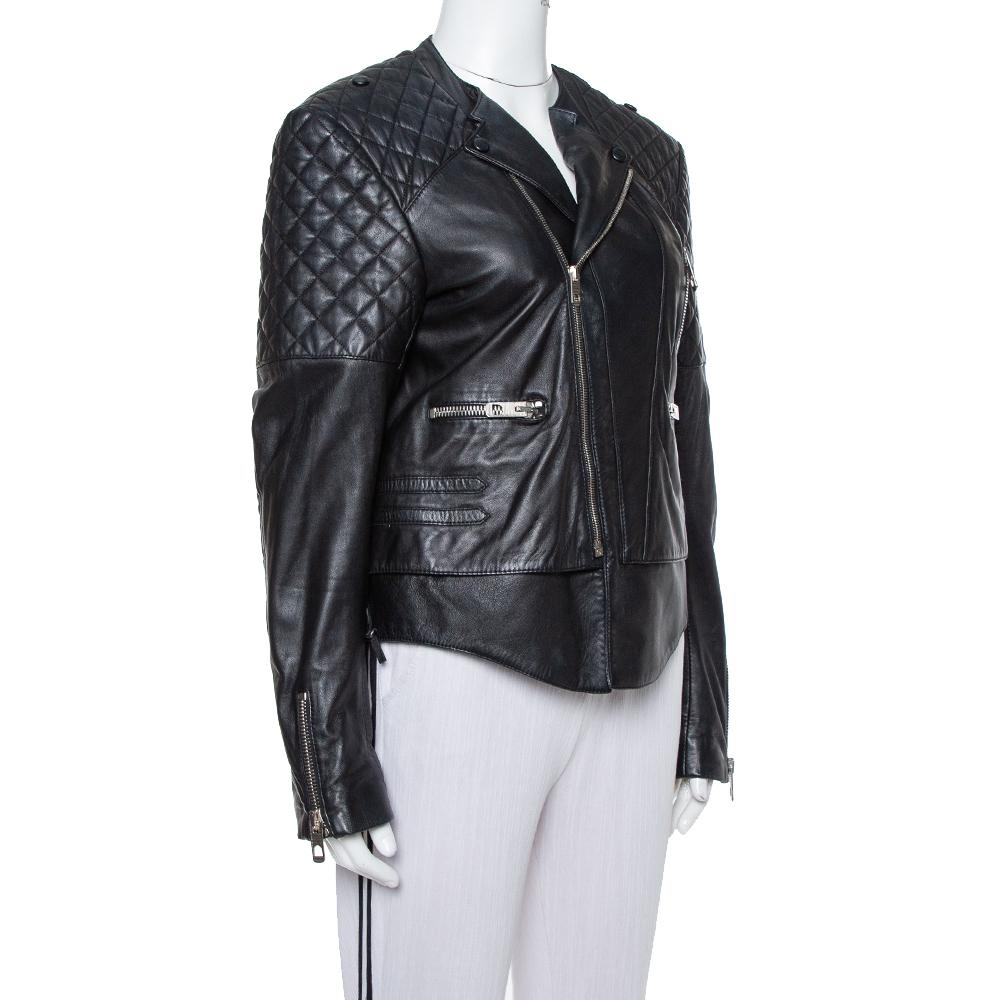 balenciaga quilted leather jacket