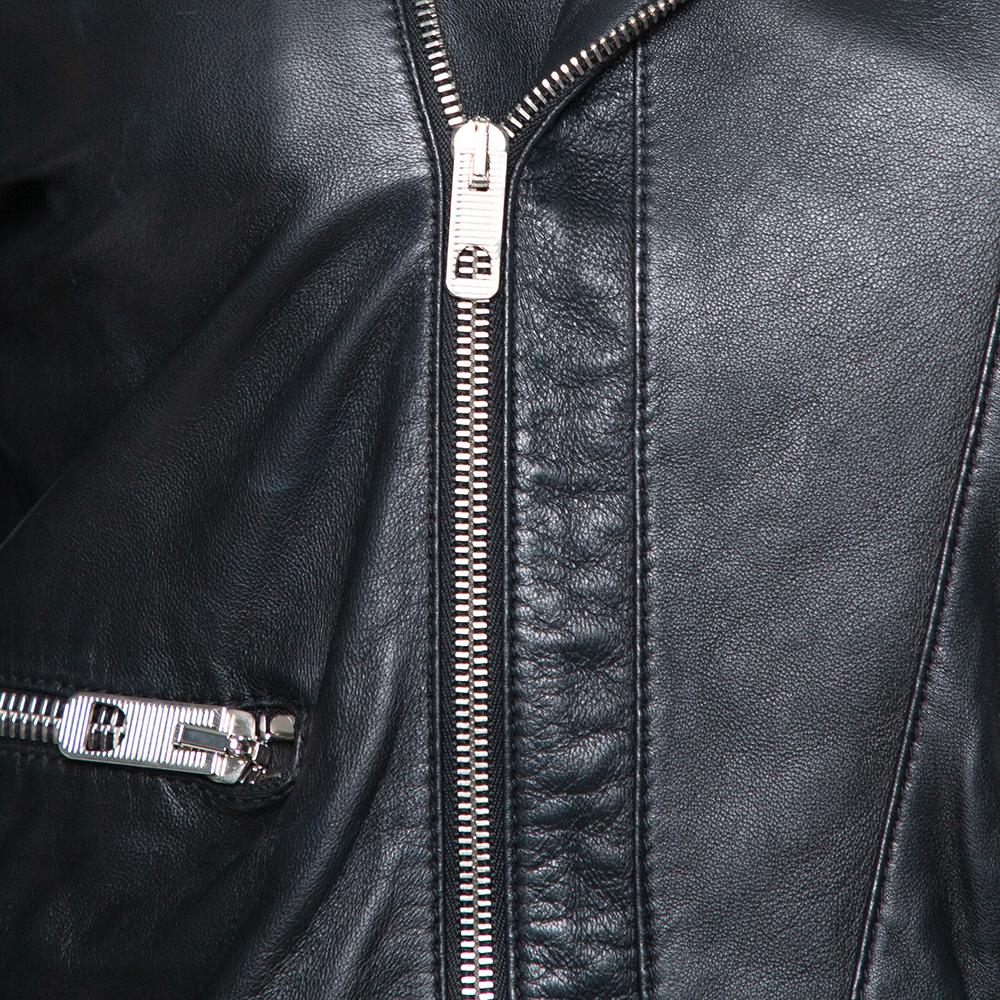 balenciaga black leather jacket