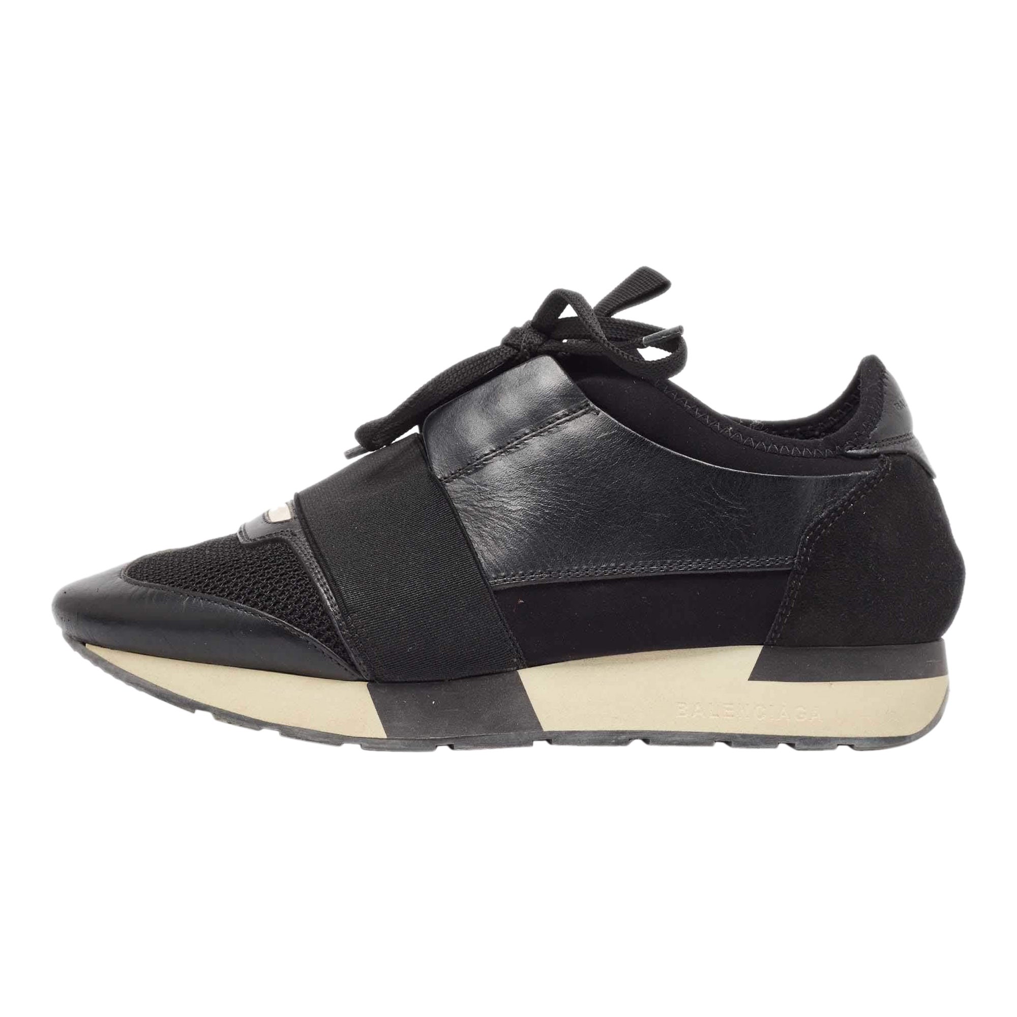 Balenciaga Zapatillas Carrera Cuero Negro Talla 38