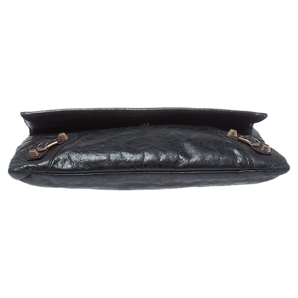 Balenciaga Black Leather RGH Envelope Clutch 1