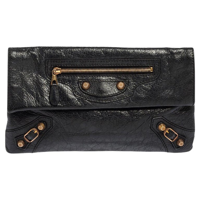 Balenciaga Black Leather RGH Envelope Clutch at 1stDibs | balenciaga  envelope clutch sale