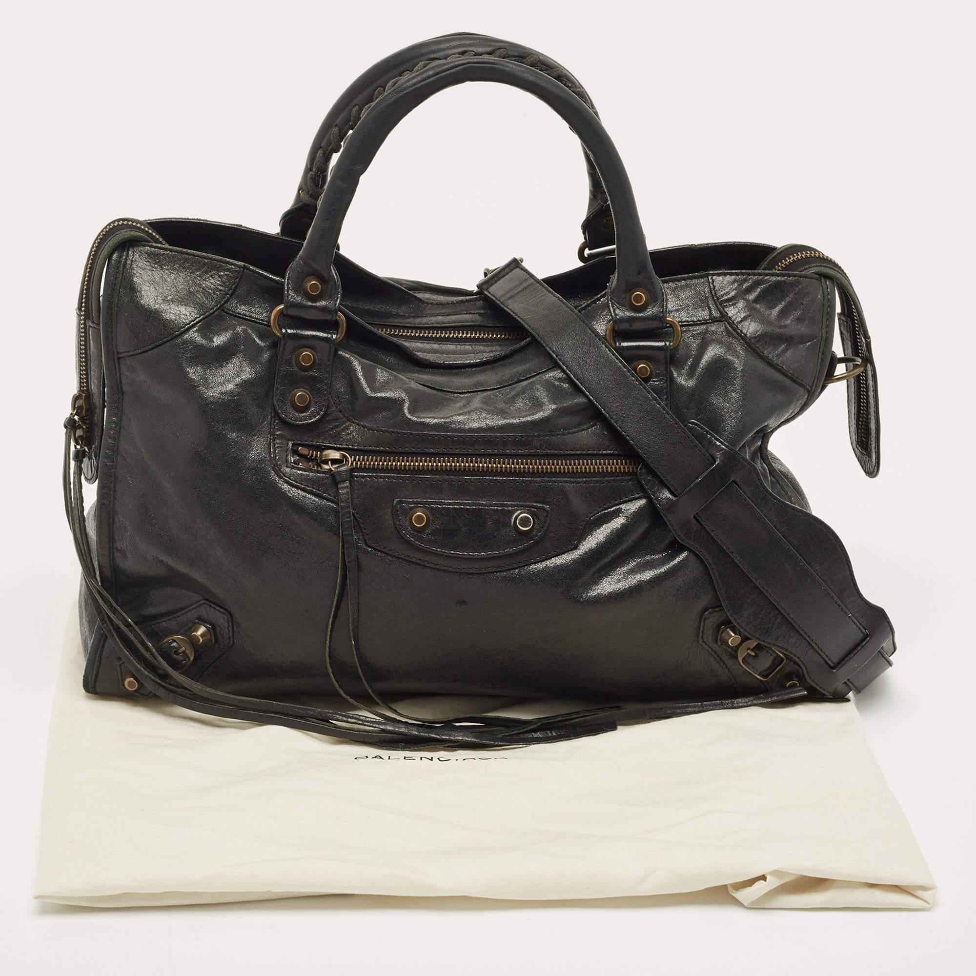 Balenciaga Black Leather RH Classic City Bag 12