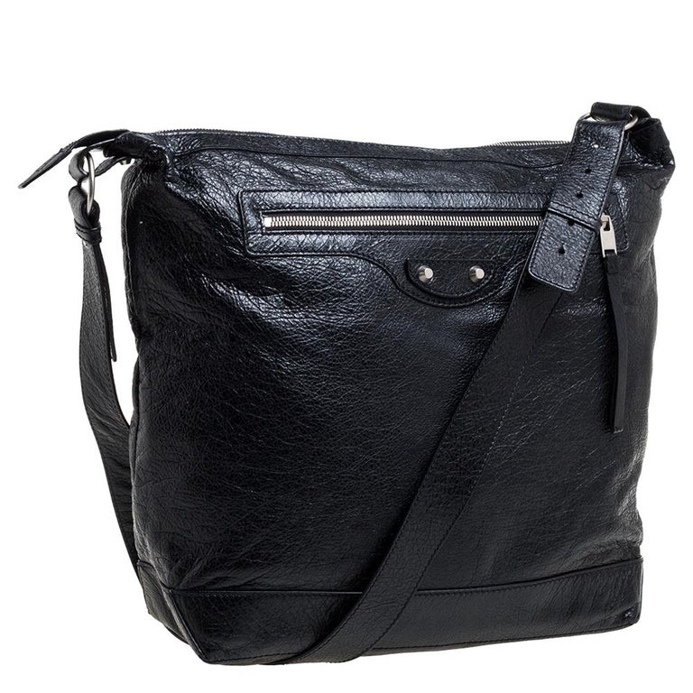 Balenciaga Black Leather RH Classic Day Messenger Bag at 1stDibs