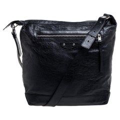 Balenciaga Black Leather RH Classic Day Messenger Bag