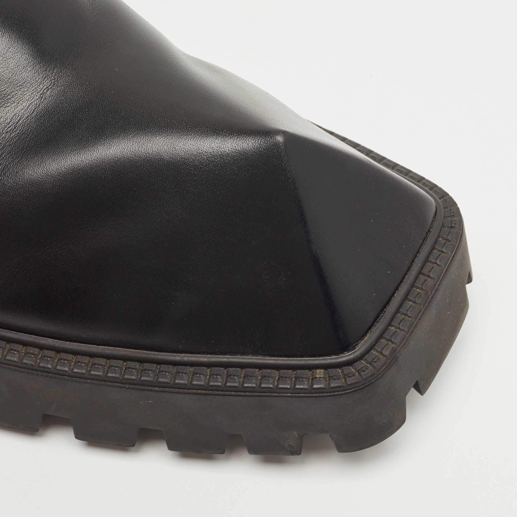 Men's Balenciaga Black Leather Rhino Derby