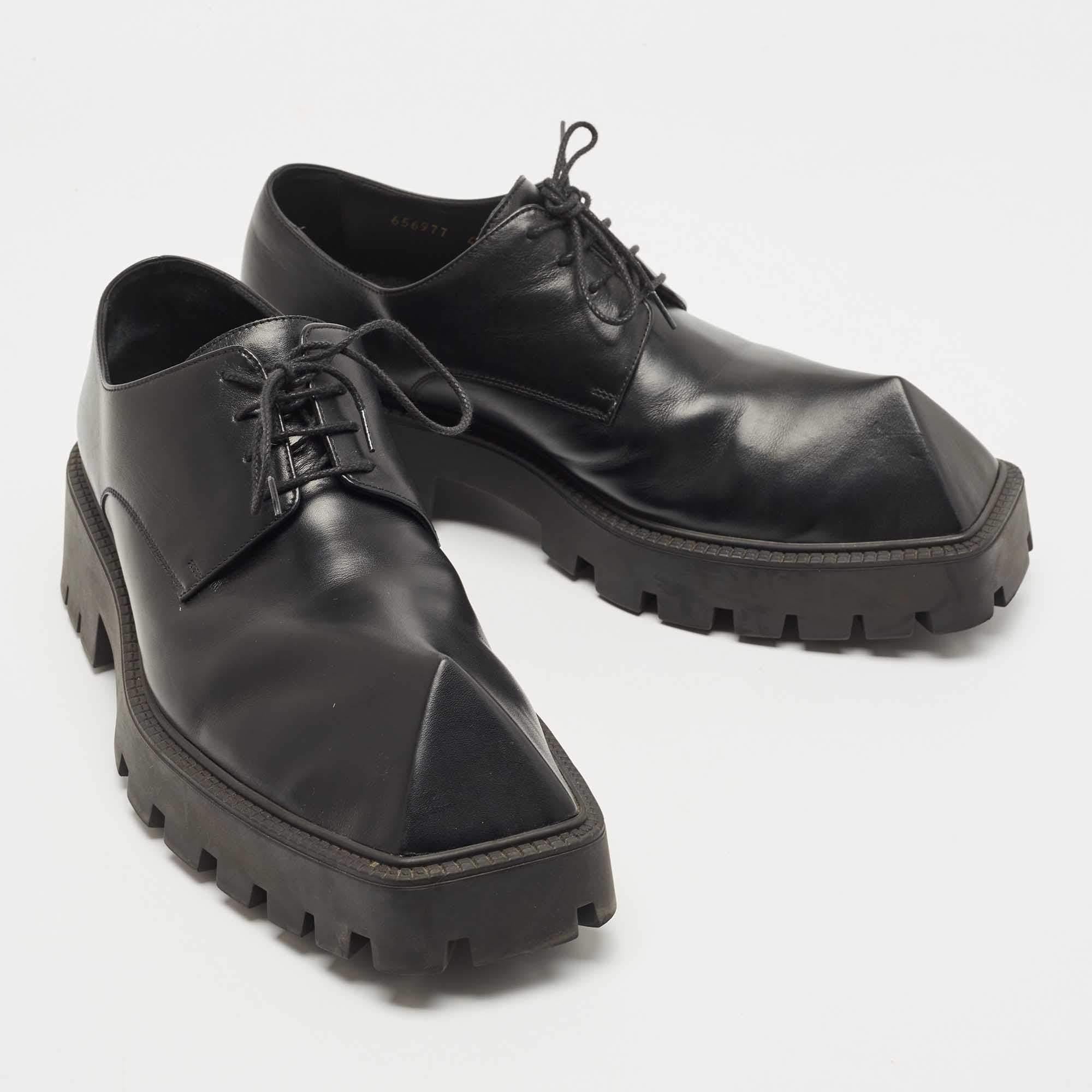 Balenciaga Black Leather Rhino Derby 2