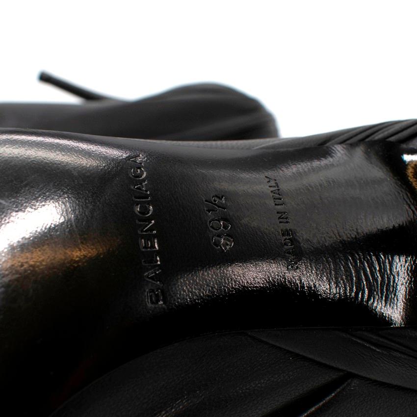 Balenciaga Black Leather Ruched Knife Pumps - US 9 4