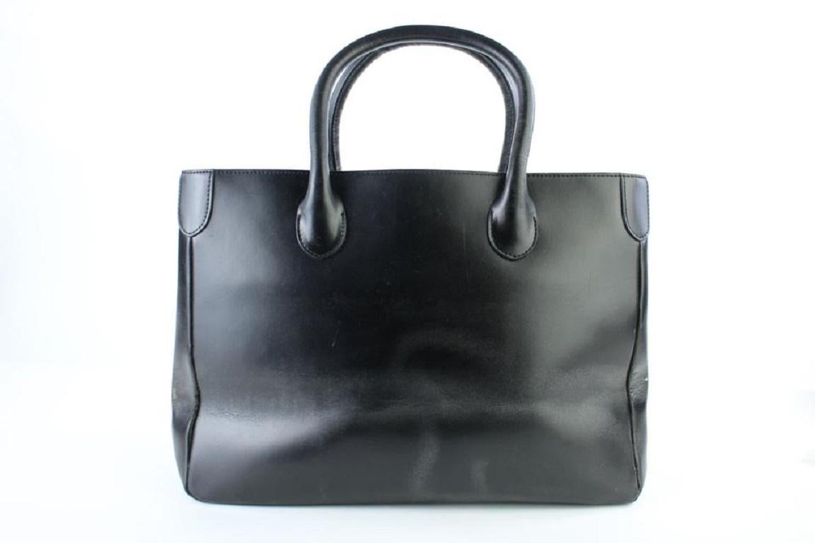 Balenciaga Black Leather Shopper Tote 1BAJ930 In Good Condition For Sale In Dix hills, NY