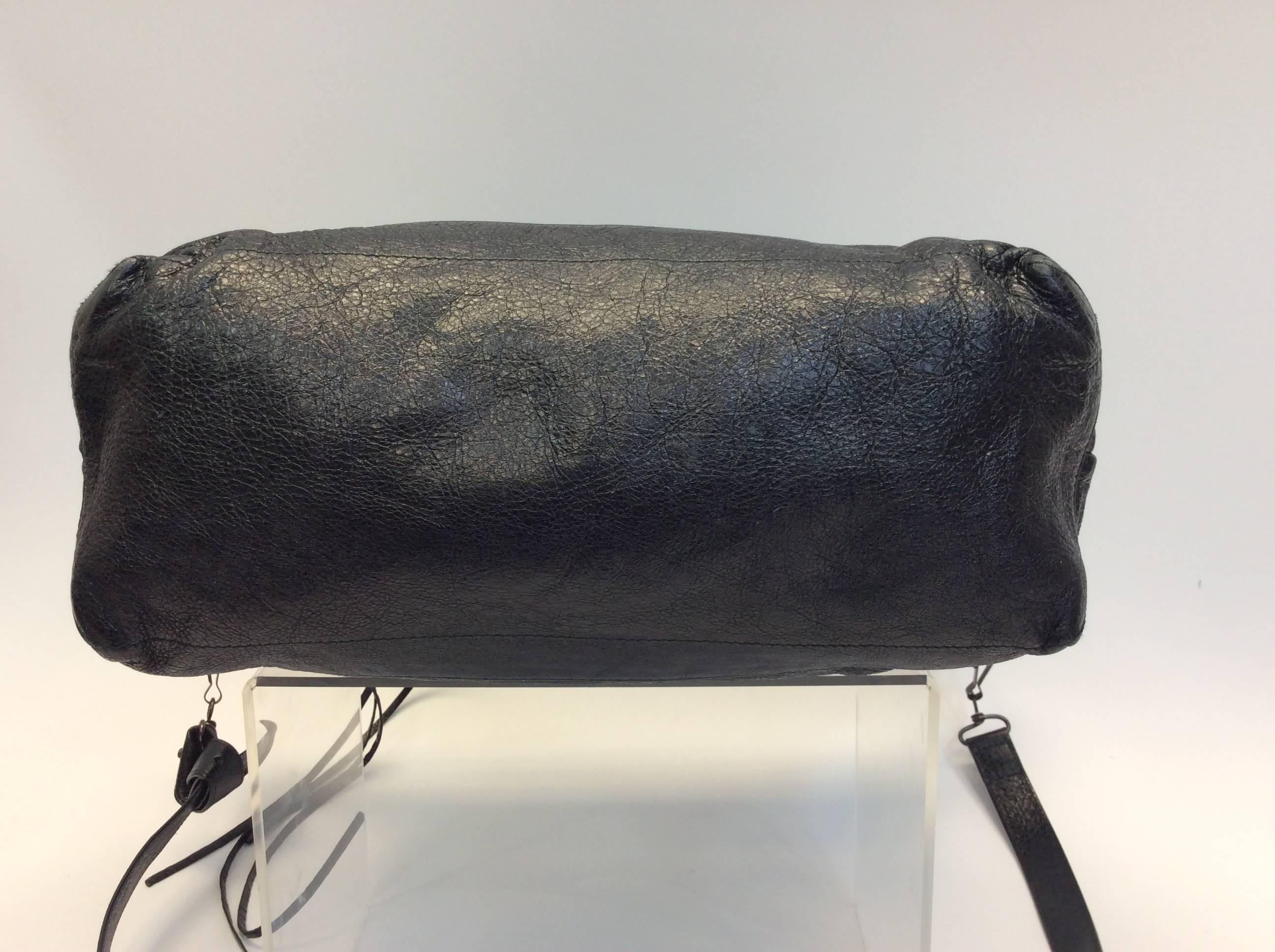 Balenciaga Black Leather Shoulder Bag For Sale 1