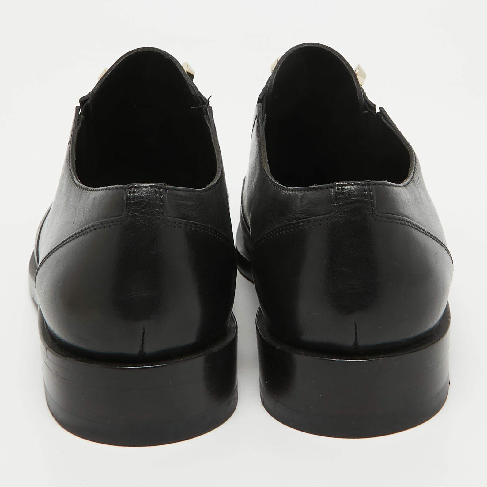 Balenciaga Black Leather Slip On Oxfords Size 39.5 For Sale 1