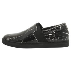 Balenciaga Black Leather Slip On Sneakers Size 40