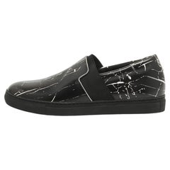 Balenciaga Schwarze Leder Slip On Turnschuhe Größe 40