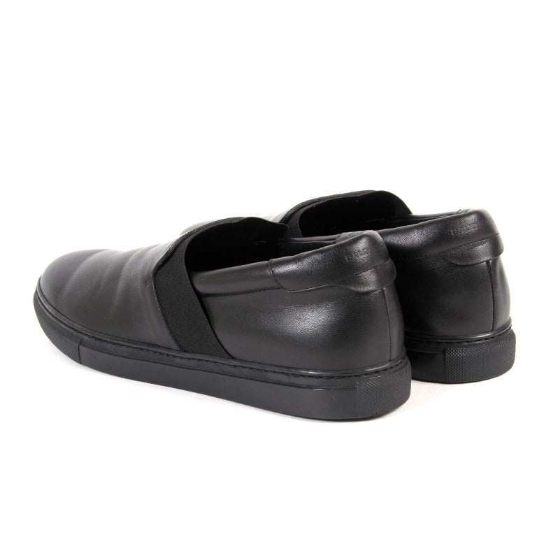 Balenciaga Black Leather Slip-On Sneakers - Size 41 For Sale at 1stDibs ...