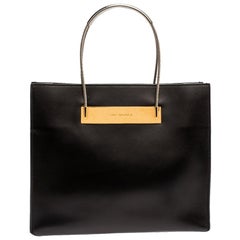 Balenciaga Black Leather Small Cable Shopper Tote