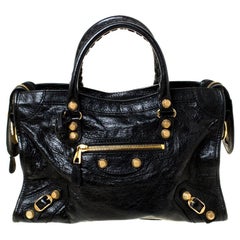 Balenciaga Black Leather Small City RH Tote