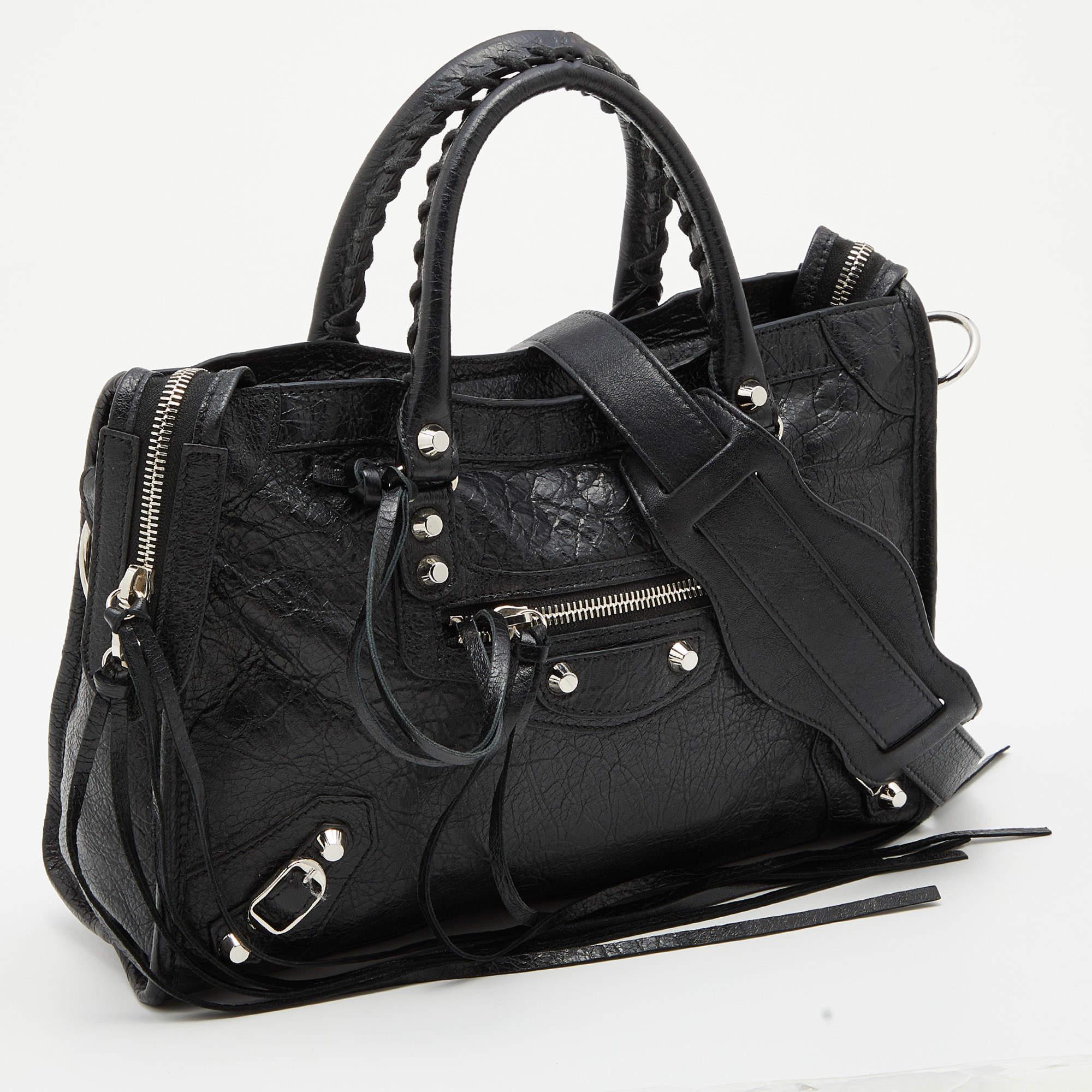 Women's Balenciaga Black Leather Small Classic City RH Tote
